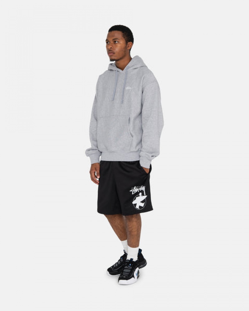 Men Stussy Stock Logo Hoodie Grey Australia | LYP-1642