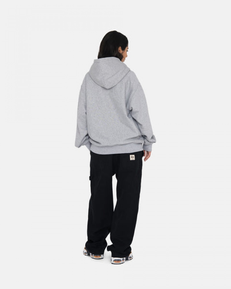 Men Stussy Stock Logo Hoodie Grey Australia | LYP-1642