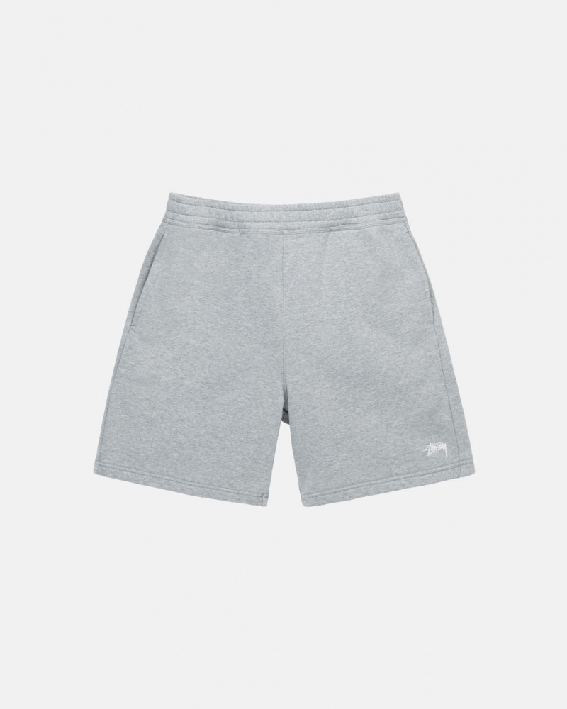 Men Stussy Stock Logo Sweat Shorts Grey Australia | EZO-4105