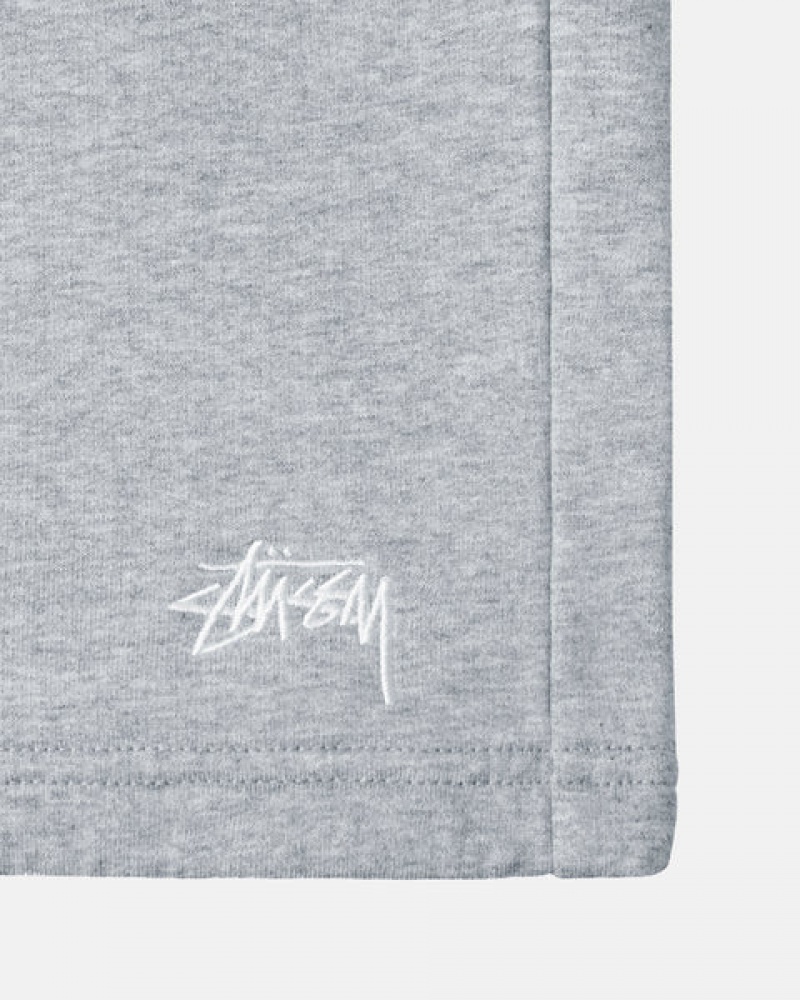 Men Stussy Stock Logo Sweat Short Sweatshorts Grey Australia | LCT-2669