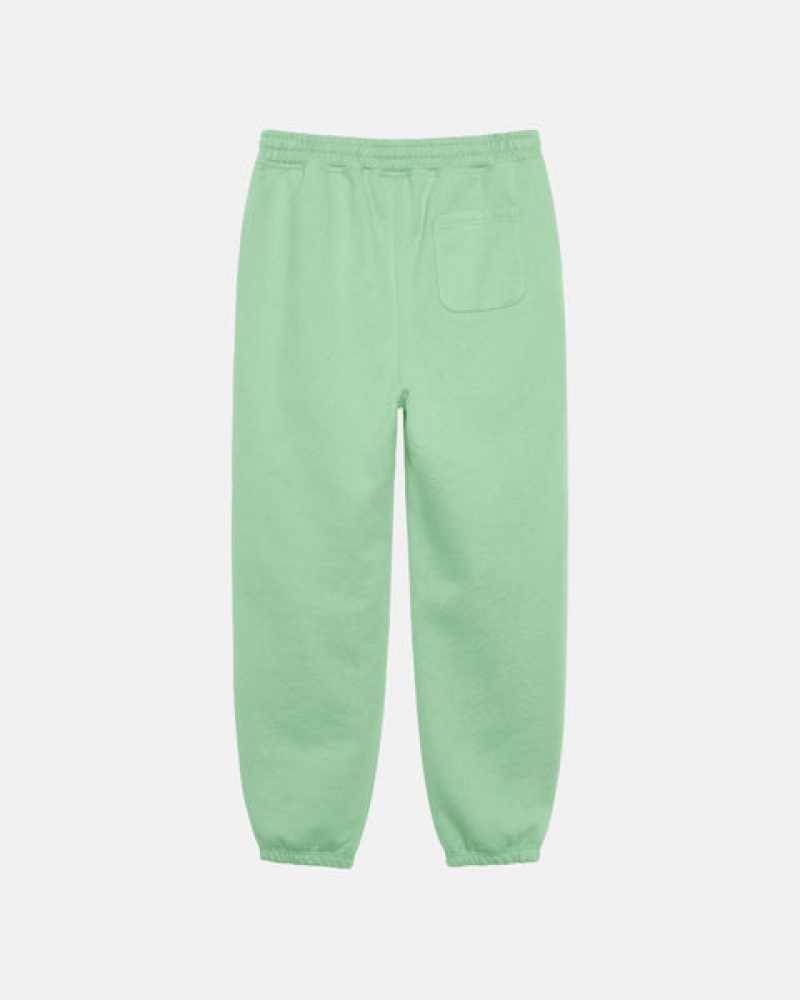 Men Stussy Stock Logo Sweatpants Green Australia | KAH-9494