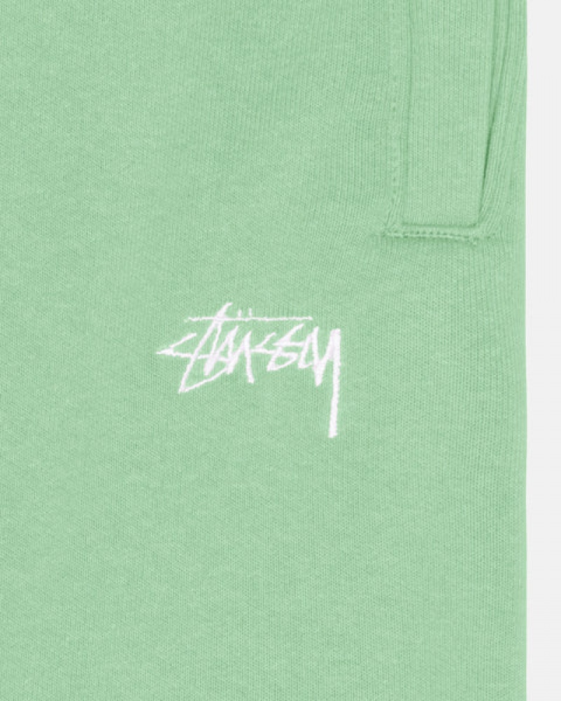 Men Stussy Stock Logo Sweatpants Green Australia | KAH-9494