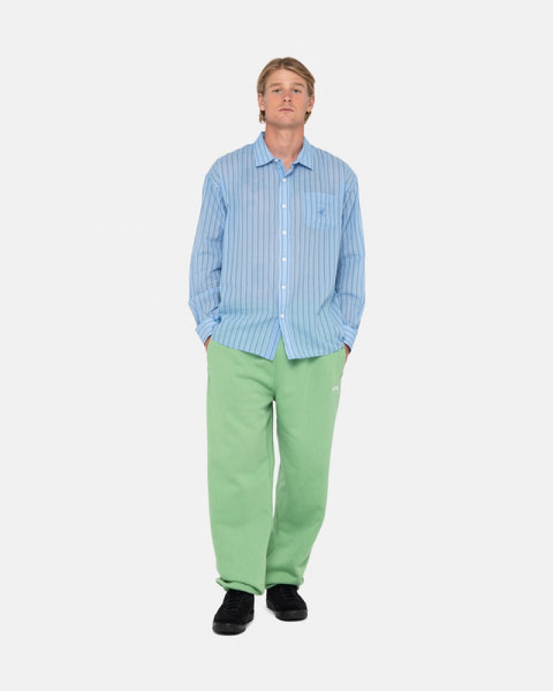 Men Stussy Stock Logo Sweatpants Green Australia | KAH-9494