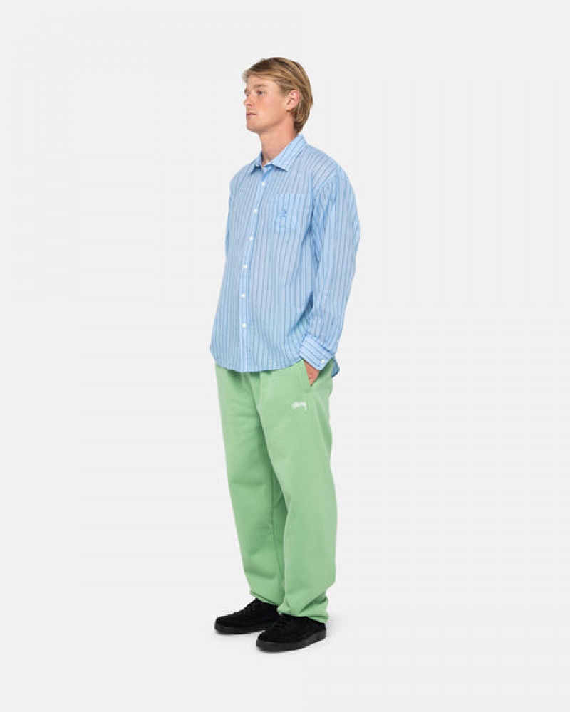 Men Stussy Stock Logo Sweatpants Green Australia | KAH-9494