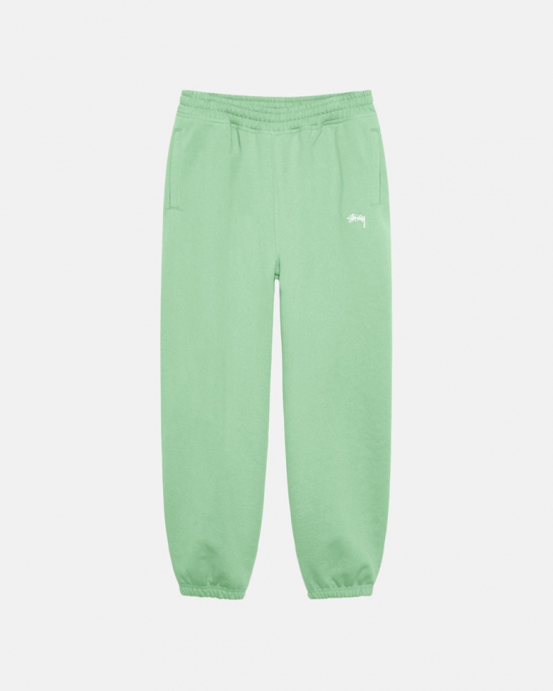 Men Stussy Stock Logo Sweatpants Green Australia | KAH-9494