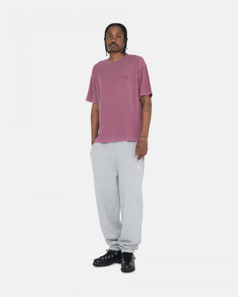 Men Stussy Stock Logo Sweatpants Grey Australia | RVK-9908