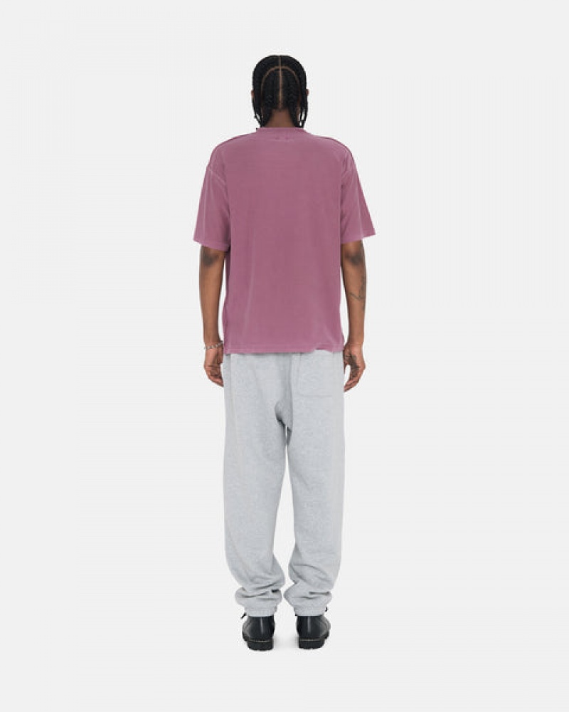 Men Stussy Stock Logo Sweatpants Grey Australia | RVK-9908