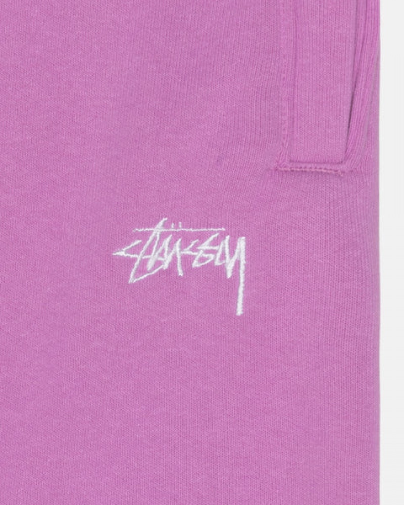 Men Stussy Stock Logo Sweatpants Purple Australia | YOB-1103