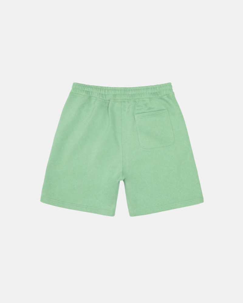 Men Stussy Stock Logo Sweatshort Shorts Green Australia | VFA-3770