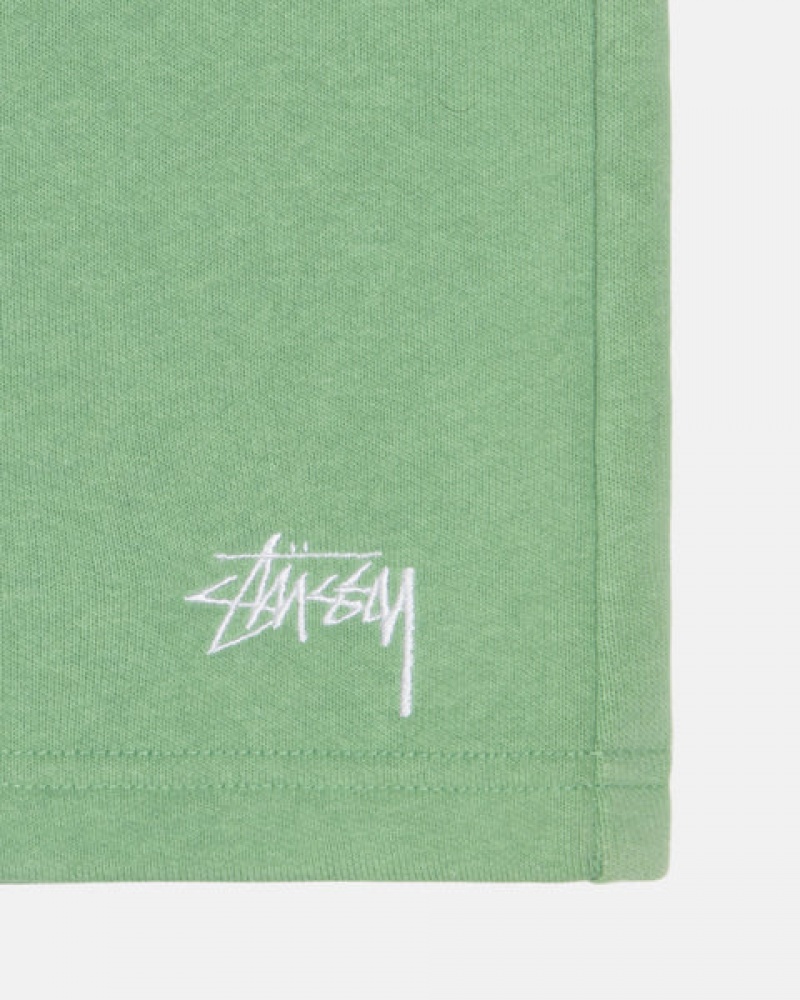 Men Stussy Stock Logo Sweatshort Shorts Green Australia | VFA-3770