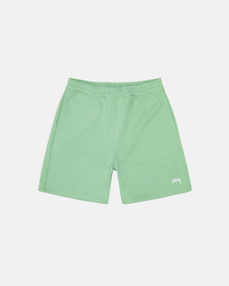 Men Stussy Stock Logo Sweatshort Shorts Green Australia | VFA-3770