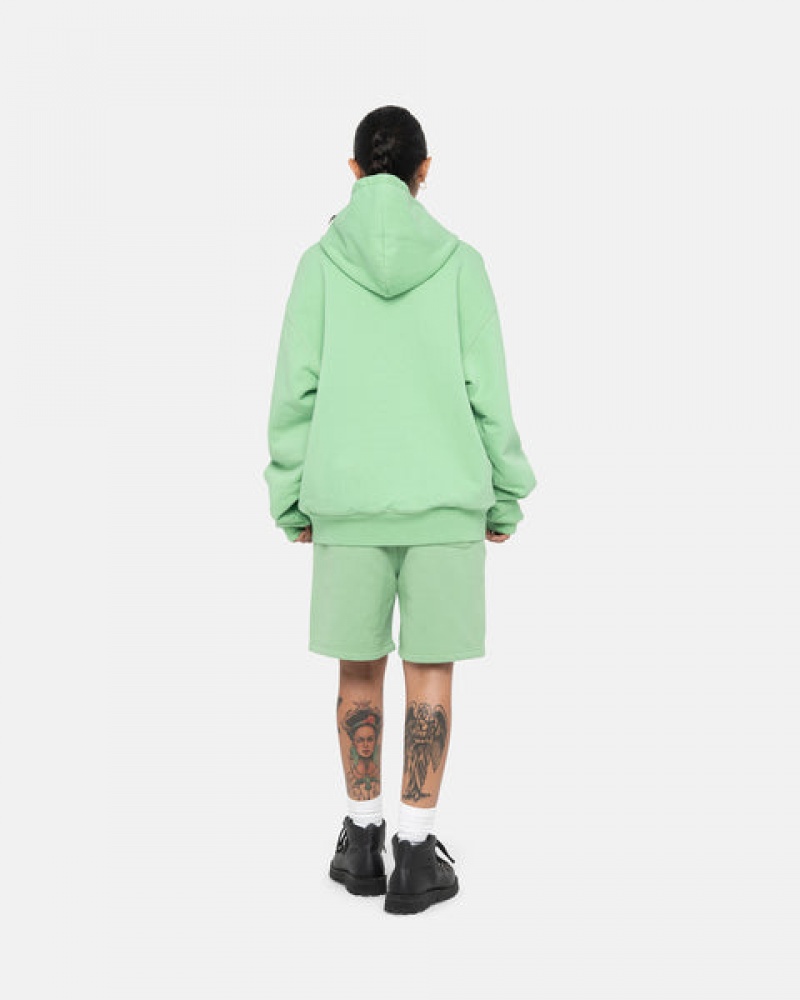 Men Stussy Stock Logo Sweatshorts Green Australia | JZY-9036