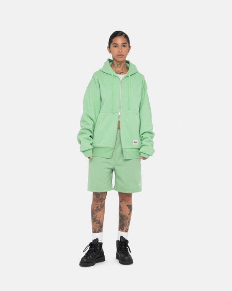 Men Stussy Stock Logo Sweatshorts Green Australia | JZY-9036