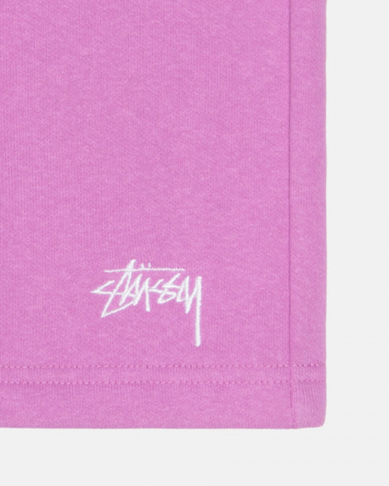 Men Stussy Stock Logo Sweatshorts Purple Australia | NUM-1470