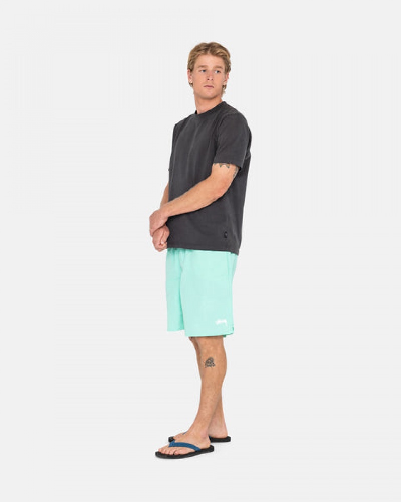 Men Stussy Stock Water Short Swimwear Light Turquoise Australia | QEI-3310