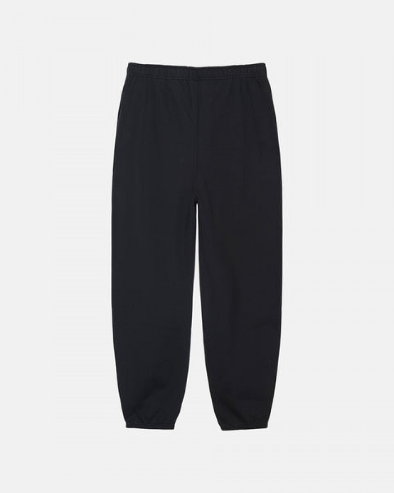 Men Stussy Stone Wash Fleece Pant Sweatpants Black Australia | YWM-3042