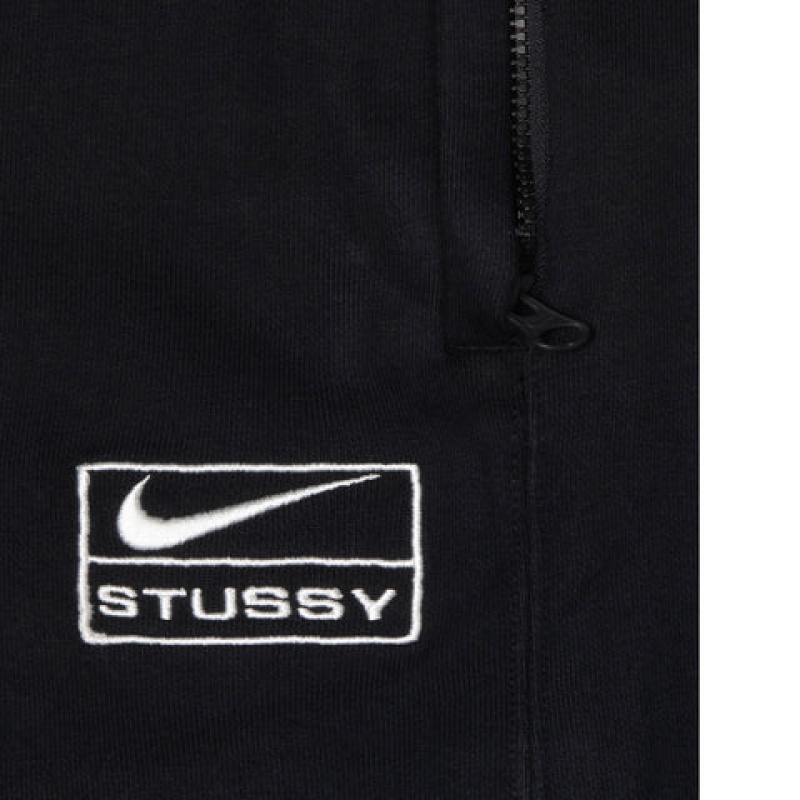 Men Stussy Stone Wash Fleece Pant Sweatpants Black Australia | YWM-3042