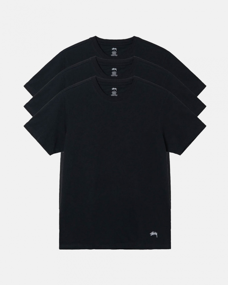 Men Stussy Stussy Undershirt Shirts Black Australia | KDC-3655