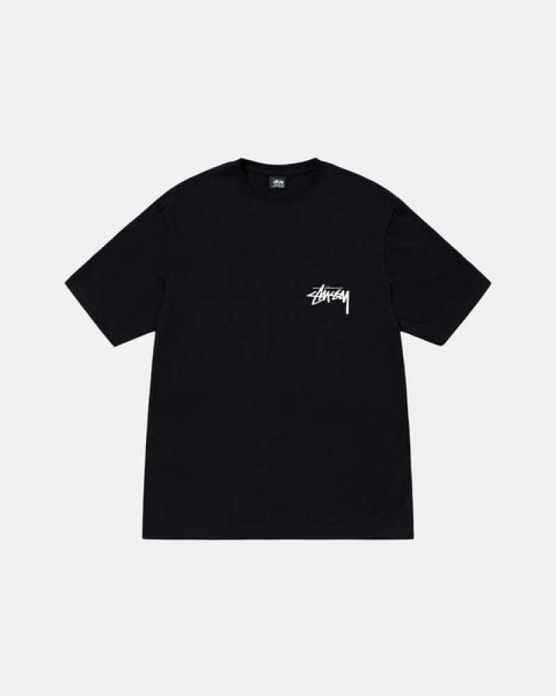 Men Stussy Suits Tee T Shirt Black Australia | NUA-6206