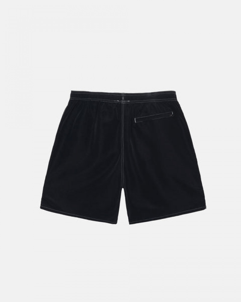 Men Stussy Surfman Patch Water Short Swimwear Black Australia | EZE-7468