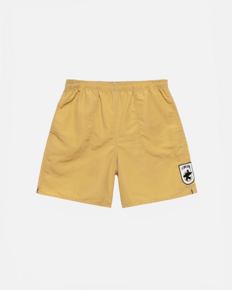 Men Stussy Surfman Patch Water Short Swimwear Yellow Australia | UWN-3821