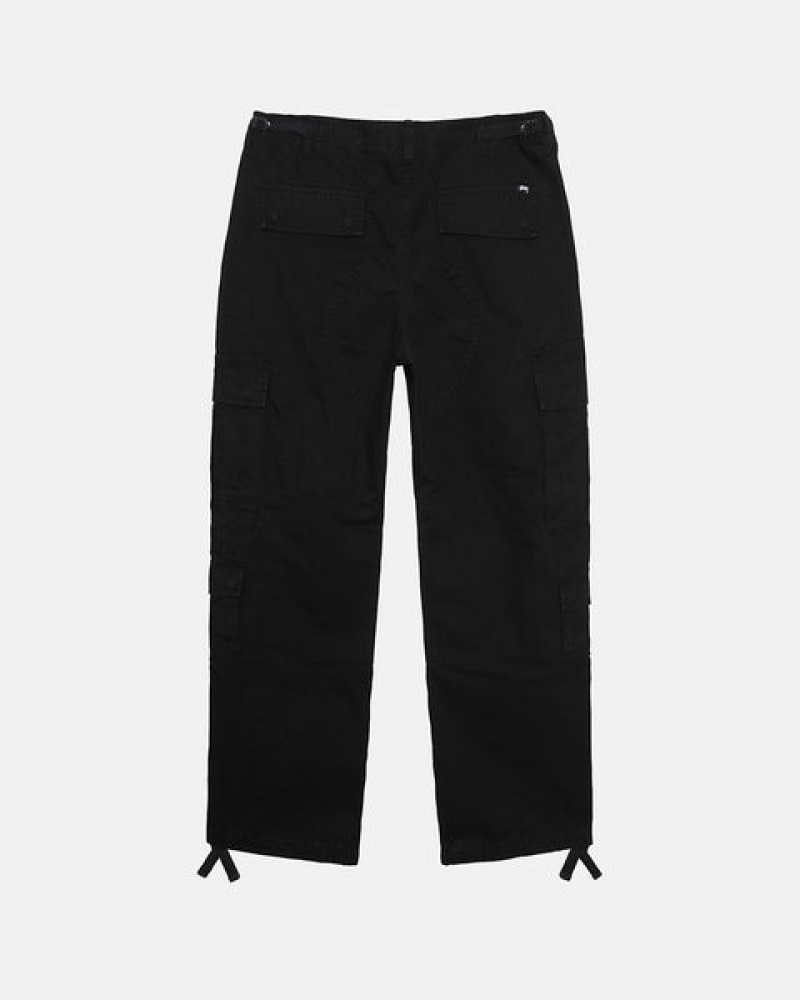 Men Stussy Surplus Cargo Ripstop Pants Black Australia | YVB-1593