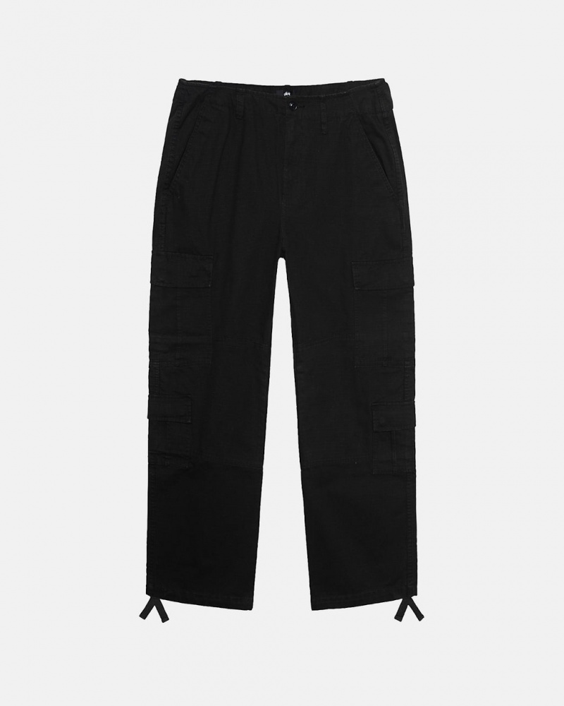 Men Stussy Surplus Cargo Ripstop Pants Black Australia | YVB-1593