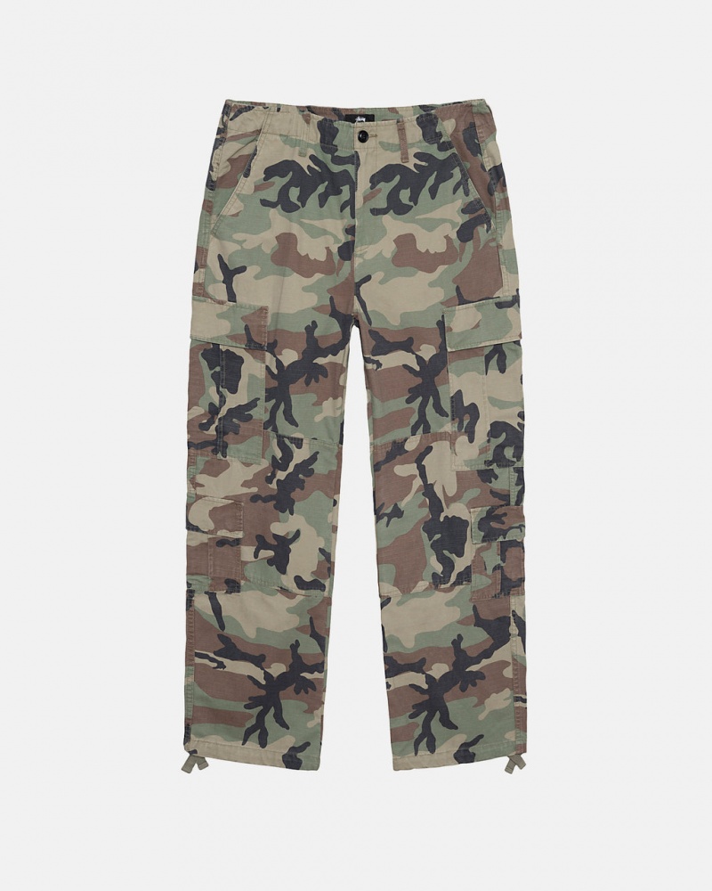 Men Stussy Surplus Cargo Ripstop Pants Camo Australia | TTM-3368