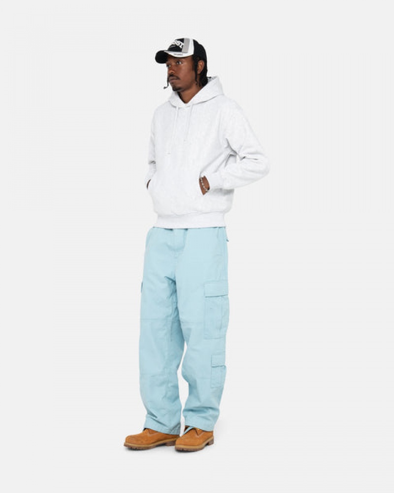 Men Stussy Surplus Cargo Ripstop Pants Light Blue Australia | MMH-3645