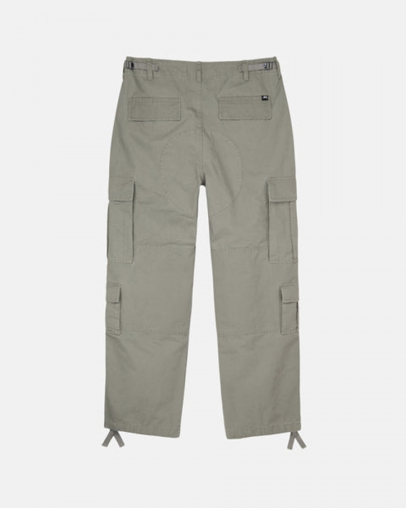 Men Stussy Surplus Cargo Ripstop Pants Olive Australia | FFQ-3576