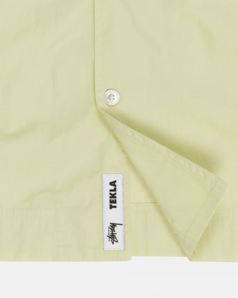 Men Stussy Tekla Poplin Pyjama Shirts Light Green Australia | HKE-9158