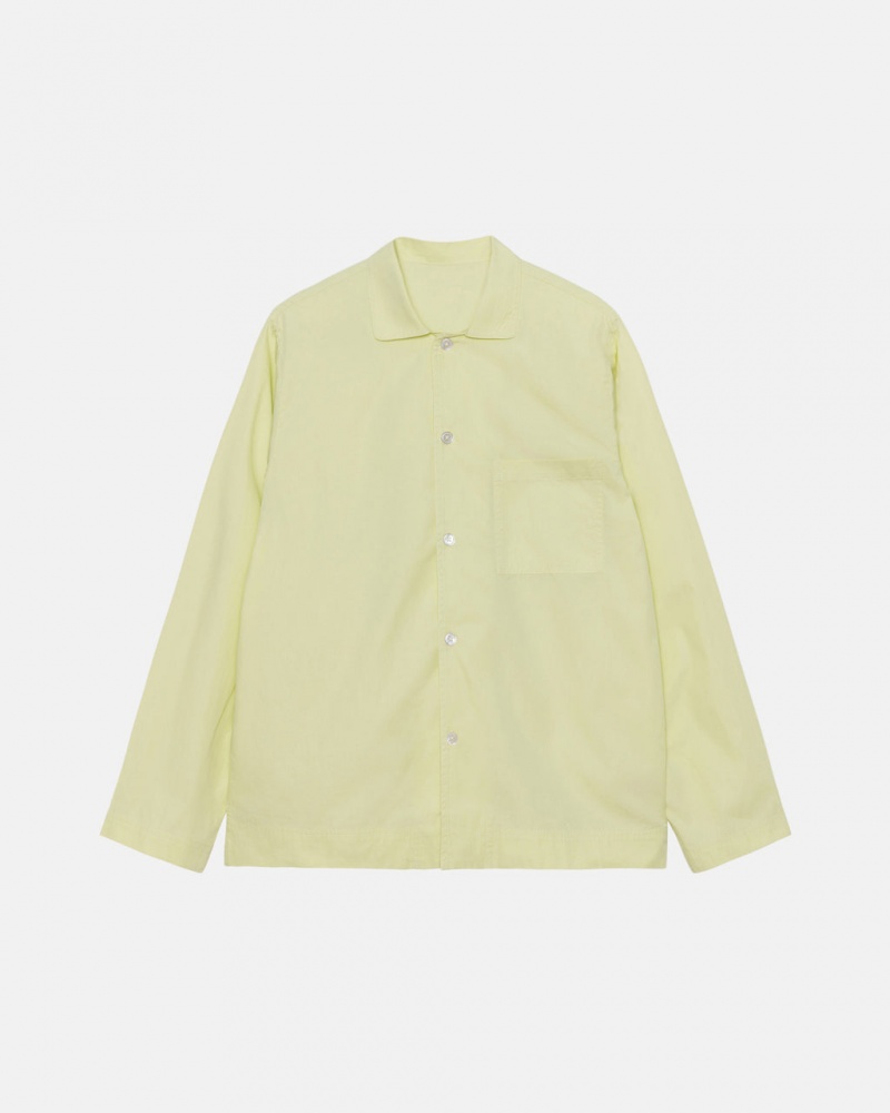 Men Stussy Tekla Poplin Pyjama Shirts Light Green Australia | HKE-9158