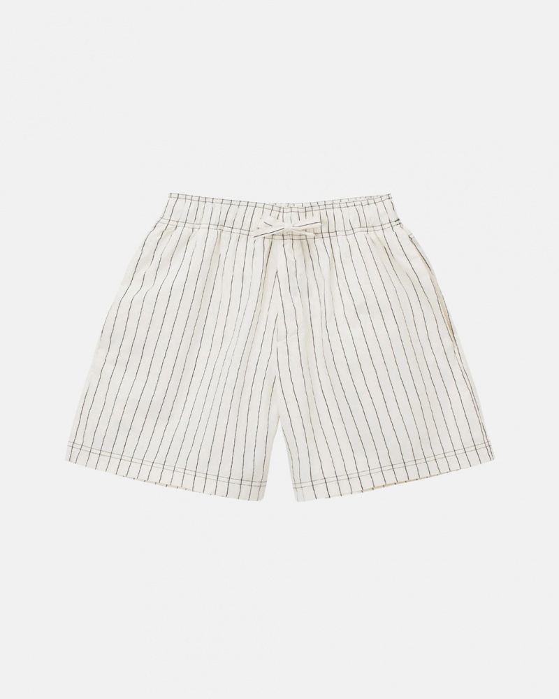 Men Stussy Tekla Poplin Pyjama Shorts Beige Australia | CUG-9796