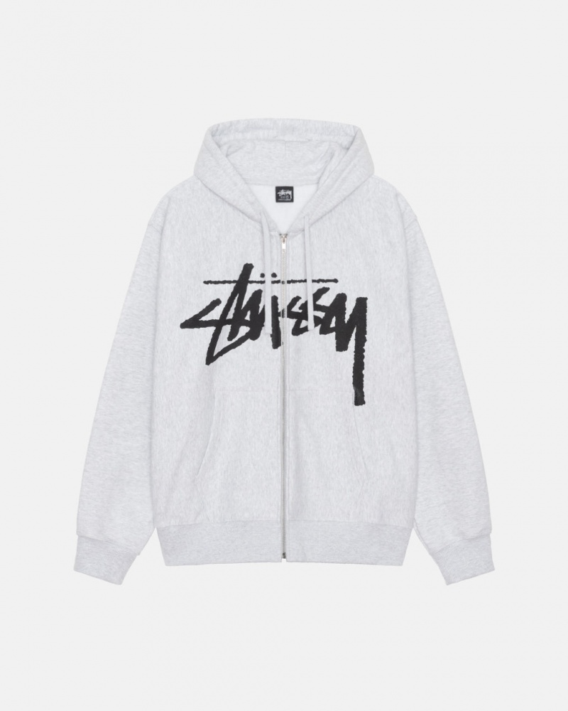 Men Stussy Venus Zip Hood Sweatshirts Grey Australia | KJU-3710