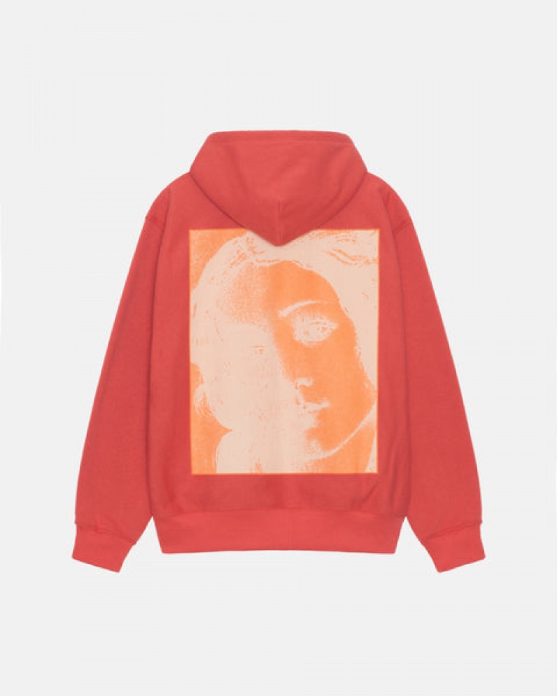 Men Stussy Venus Zip Hood Sweatshirts Red Australia | OHG-9567