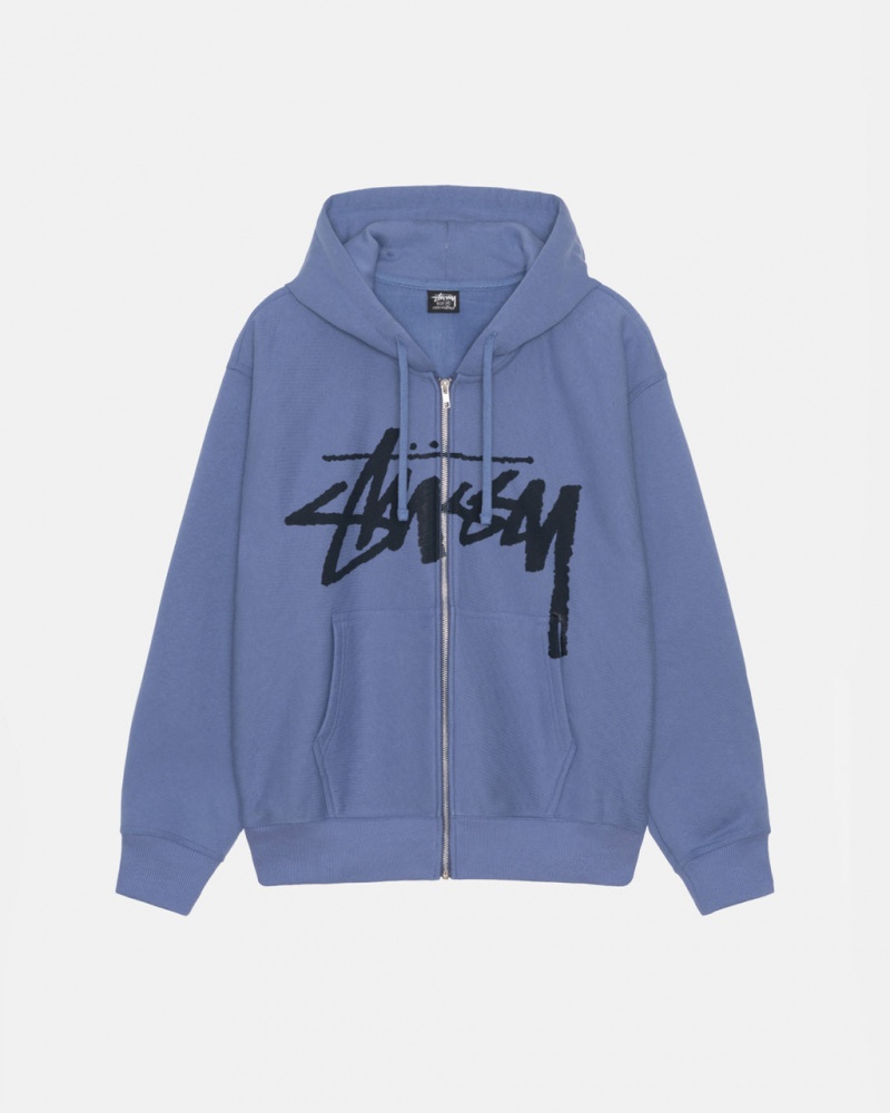 Men Stussy Venus Zip Hood Sweatshirts Royal Blue Australia | YQI-3267