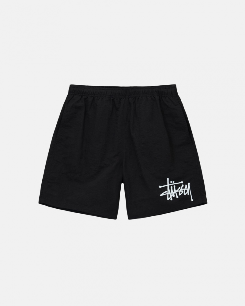 Men Stussy Water Short Big Basic Shorts Black Australia | RME-5429