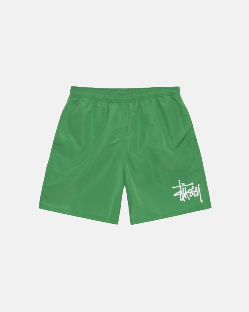 Men Stussy Water Short Big Basic Shorts Green Australia | JUR-9481