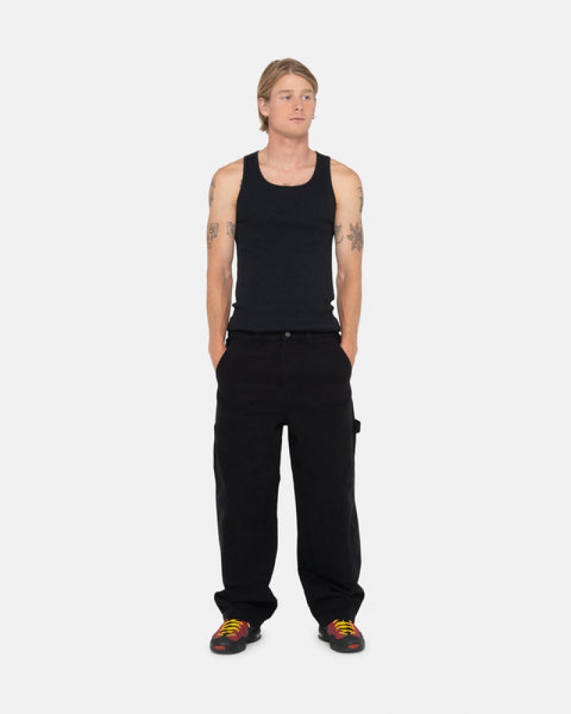 Men Stussy Work Pant Canvas Pants Black Australia | NRX-9689