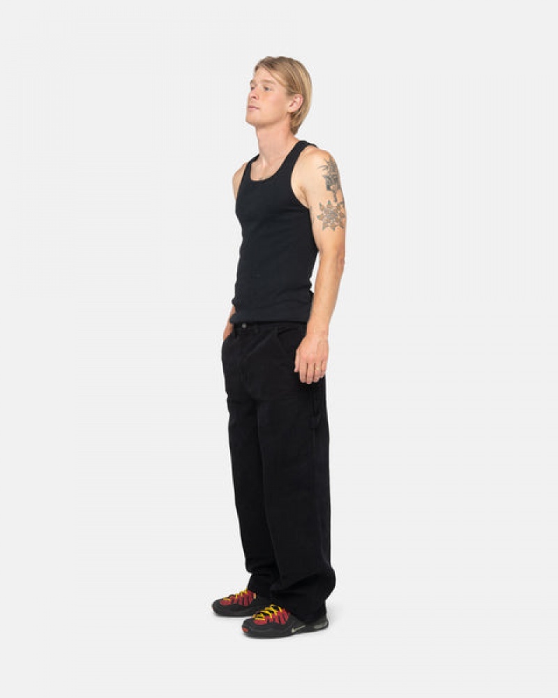 Men Stussy Work Pant Canvas Pants Black Australia | NRX-9689