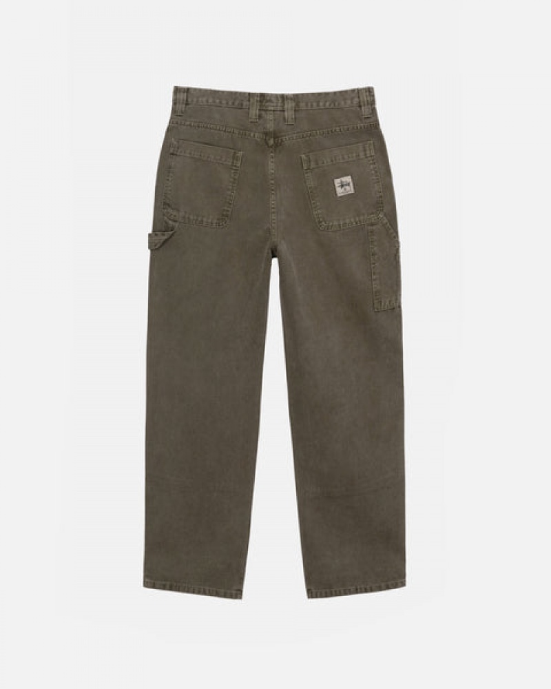 Men Stussy Work Pant Canvas Pants Olive Australia | JPN-8936