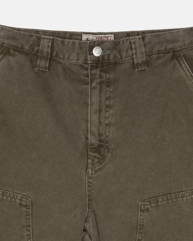 Men Stussy Work Pant Canvas Pants Olive Australia | JPN-8936