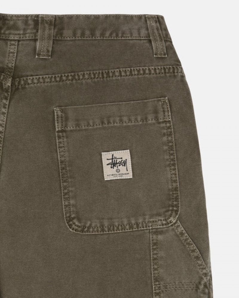 Men Stussy Work Pant Canvas Pants Olive Australia | JPN-8936