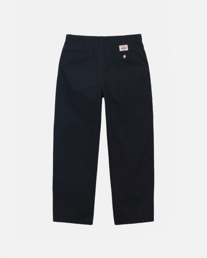 Men Stussy Workgear Trouser Twill Pants Black Australia | JEH-2119