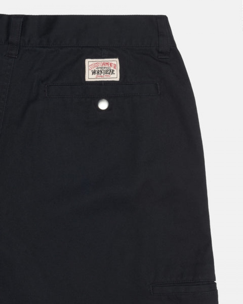 Men Stussy Workgear Trouser Twill Pants Black Australia | JEH-2119