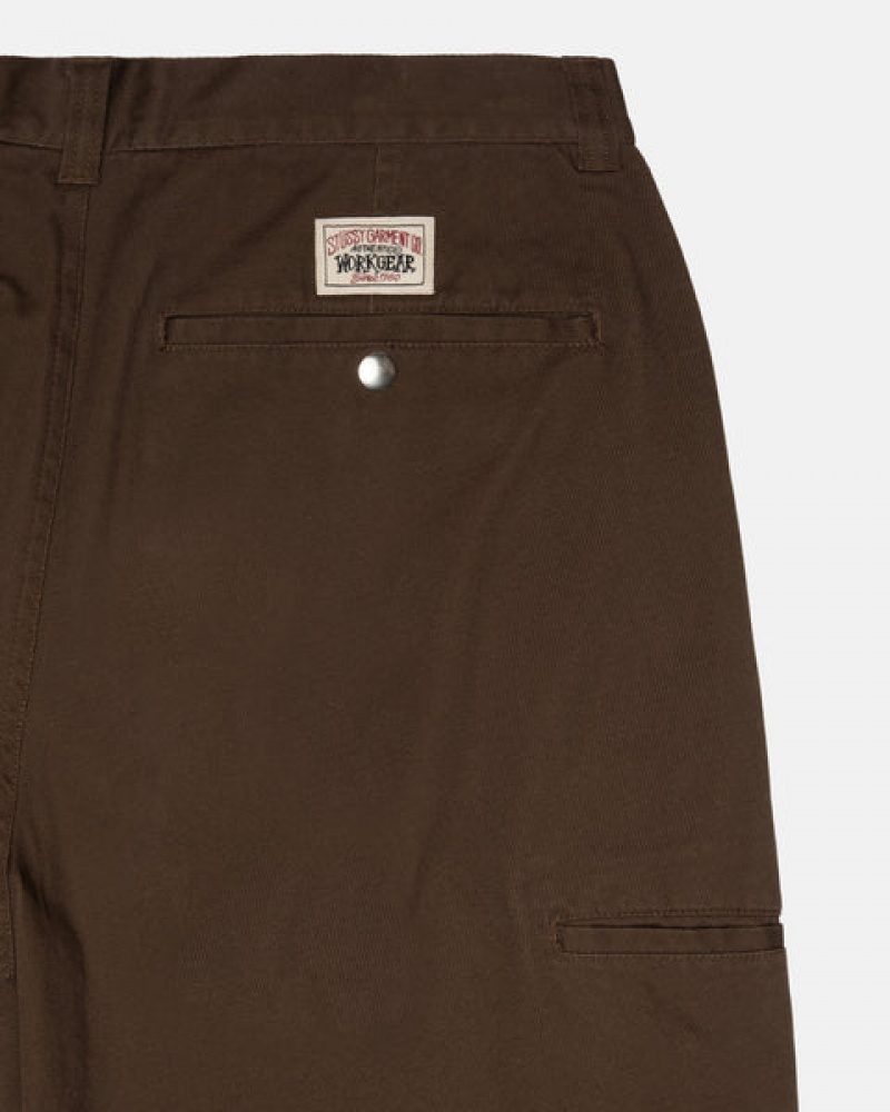 Men Stussy Workgear Trouser Twill Pants Brown Australia | ICM-1613