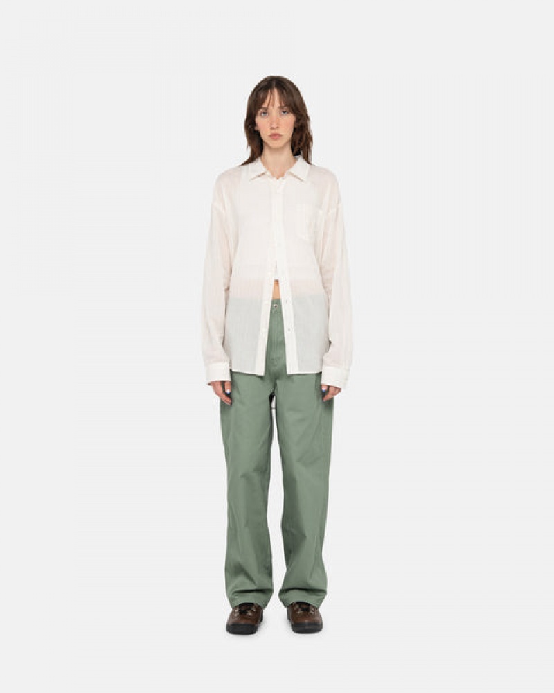 Men Stussy Workgear Trouser Twill Pants Green Australia | MZS-0912