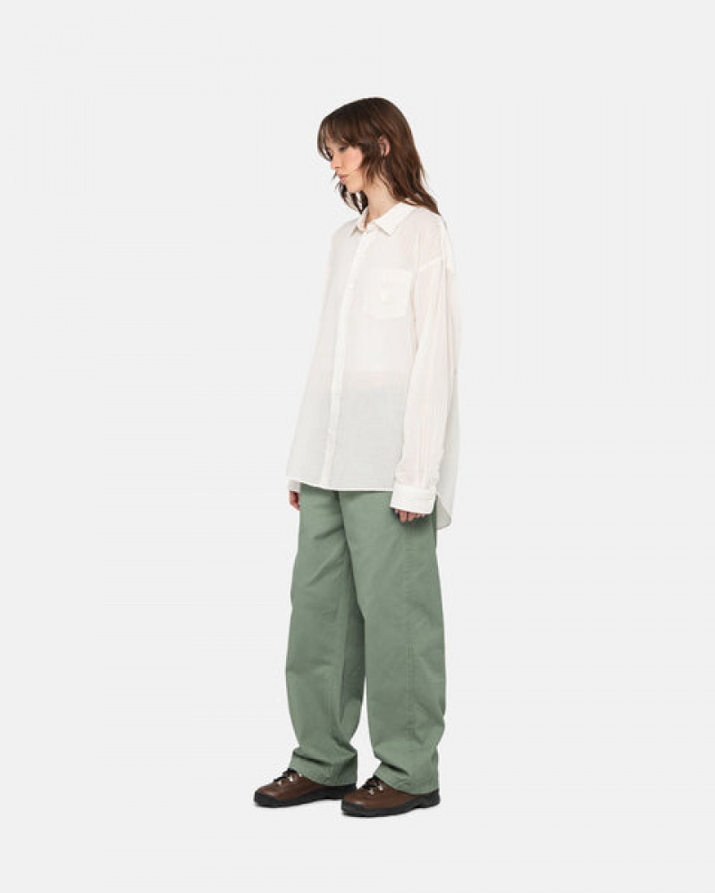 Men Stussy Workgear Trouser Twill Pants Green Australia | MZS-0912