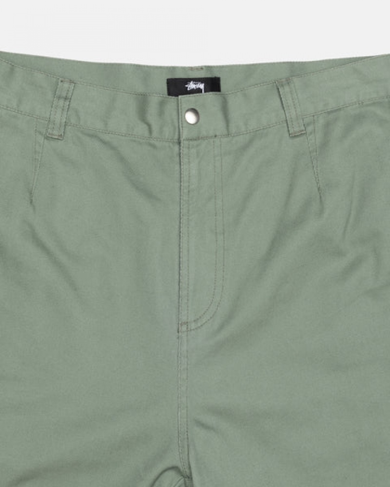 Men Stussy Workgear Trouser Twill Pants Green Australia | MZS-0912