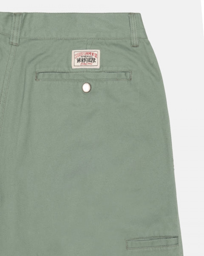 Men Stussy Workgear Trouser Twill Pants Green Australia | MZS-0912